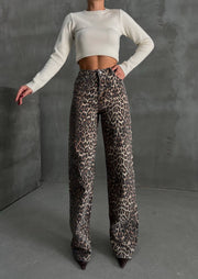 DELIA LEOPARD WIDE LEG